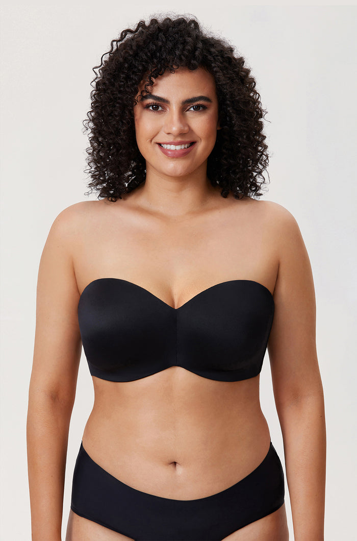 Women's Silicone-Free Strapless Bra Black