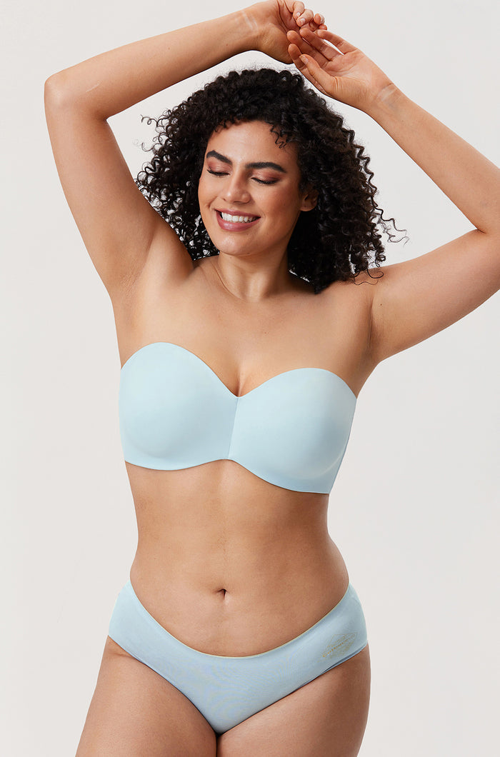 Women's Silicone-Free Strapless Bra Baby Blue
