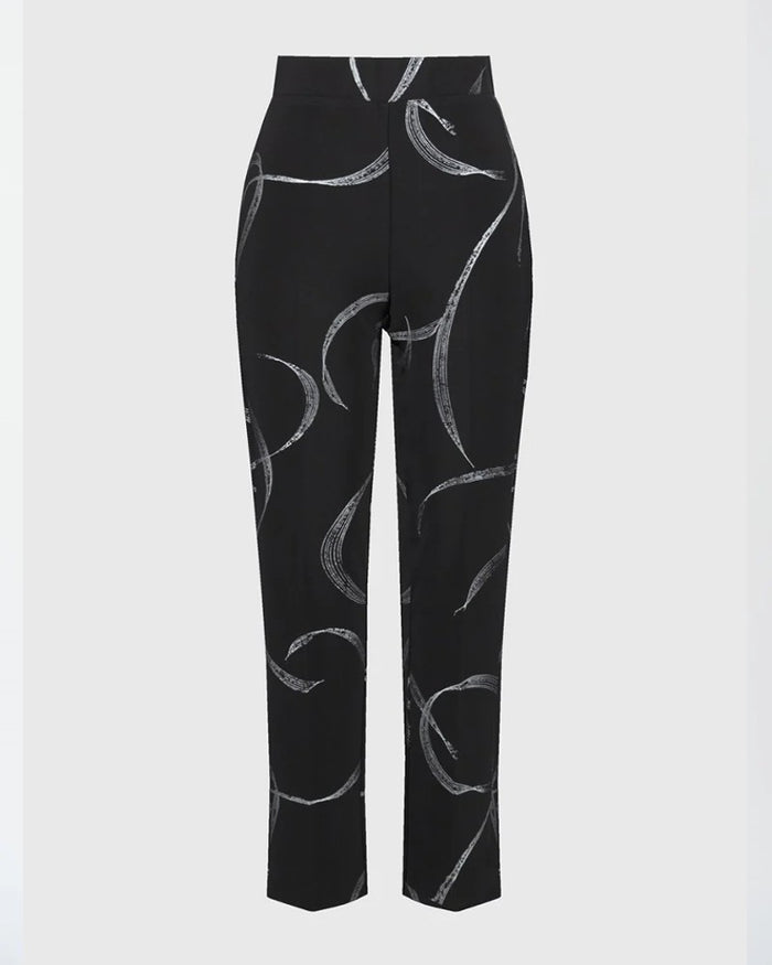 Silky Knit Abstract Print Pull-On Pants - Joseph Ribkoff