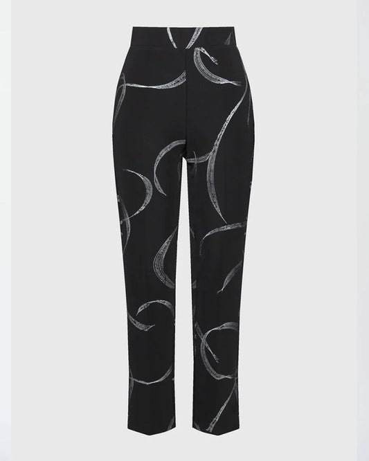 Silky Knit Abstract Print Pull-On Pants - Joseph Ribkoff