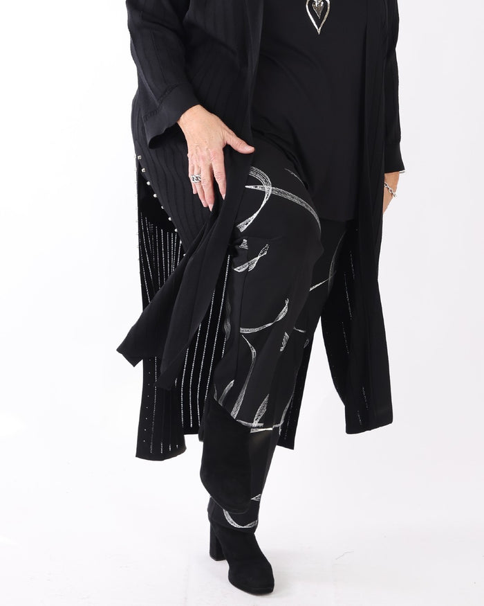 Silky Knit Abstract Print Pull-On Pants - Joseph Ribkoff