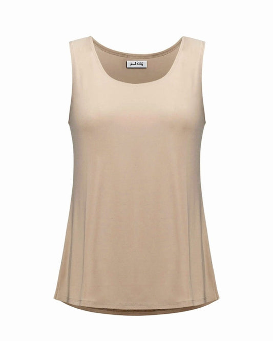 Silky Knit Scoop Neck Camisole Parchment  - Joseph Ribkoff