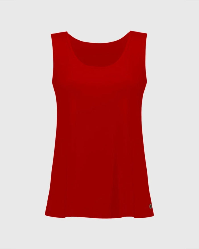 Silky Knit Scoop Neck red camisole - Joseph Ribkoff