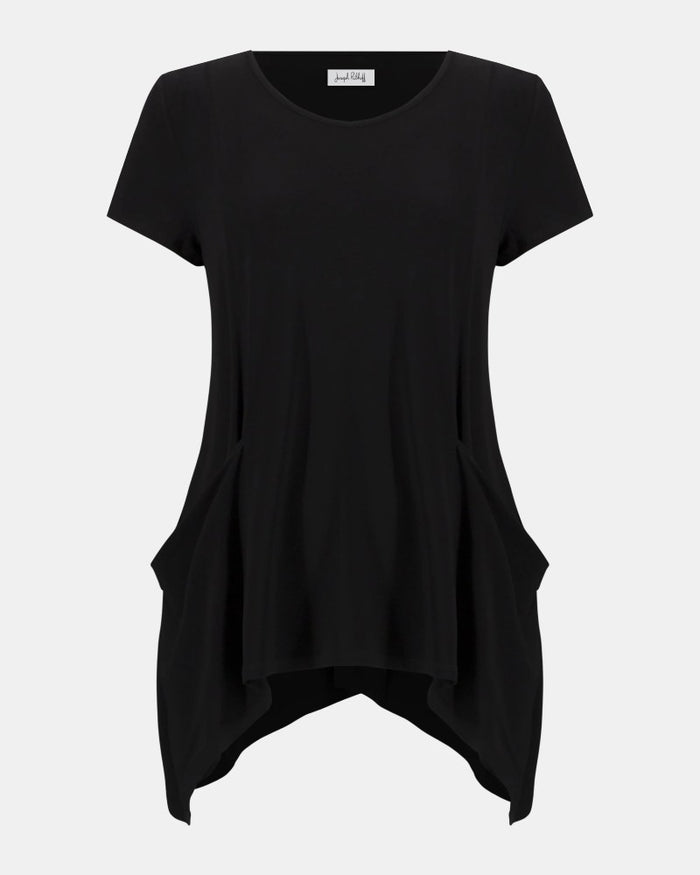 Silky Knit Tunic With Handkerchief Hem - Joseph Ribkoff