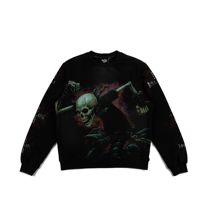 Skull Society Crewneck 'Washed Black'