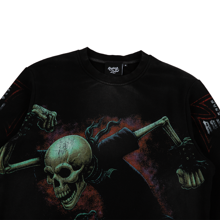 Skull Society Crewneck 'Washed Black'