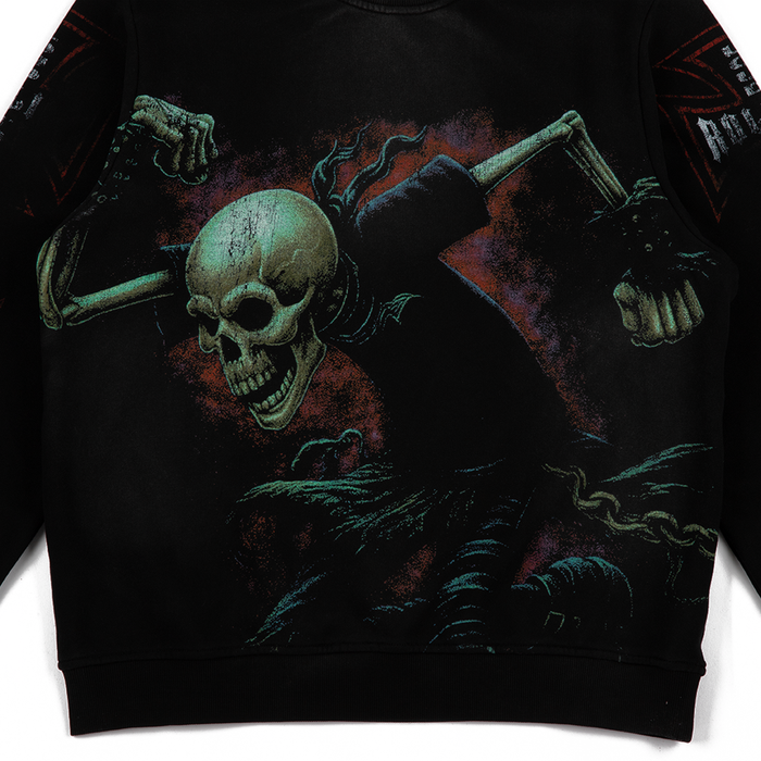 Skull Society Crewneck 'Washed Black'