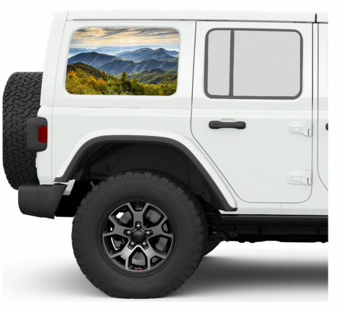Smoky MT Side Windows Printed Vinyl Decal