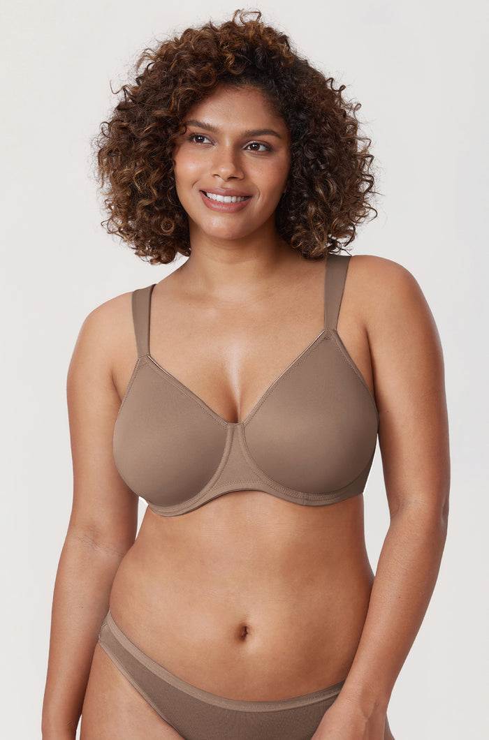 Women's Smooth Minimizer Underwire Bra Brown Purple