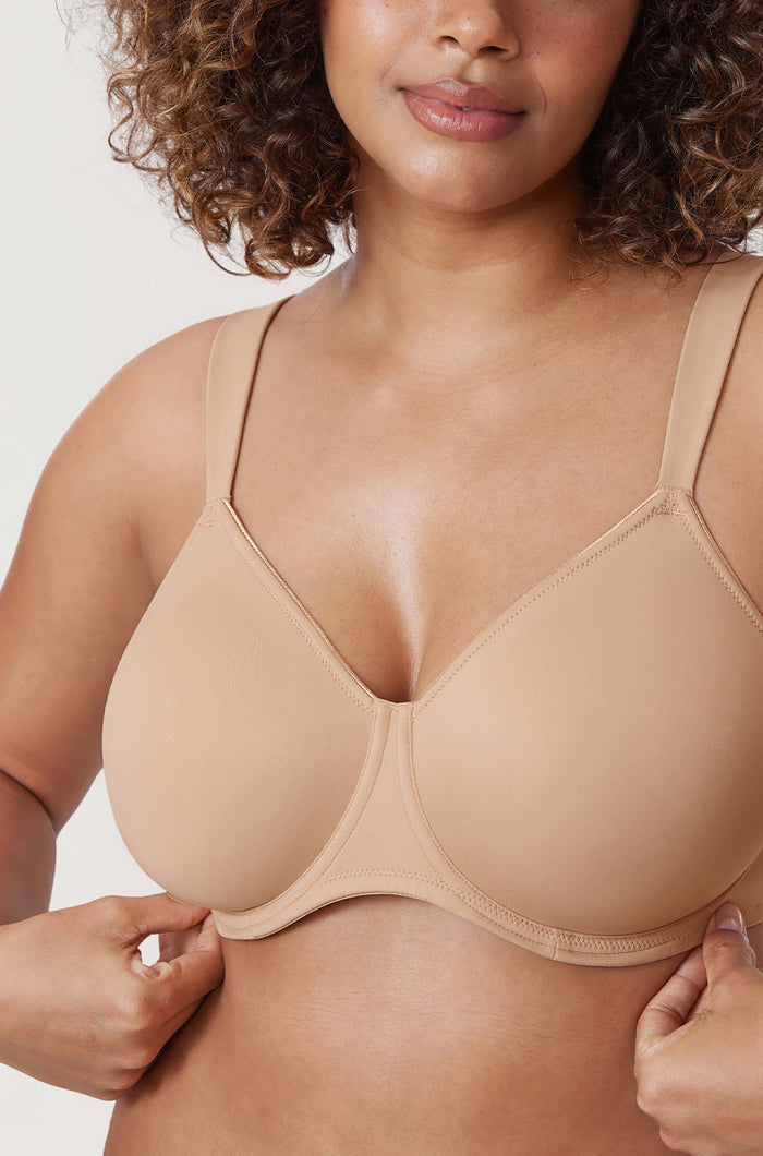 Women's Smooth Minimizer Underwire Bra Soft Tan