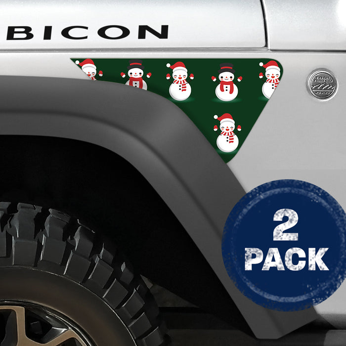 Snowmen 2pc Vinyl Fender Decal
