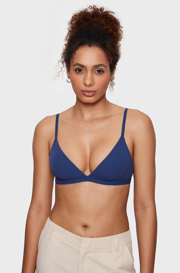 Women's Soft Triangle Bralette Nightfall Blue
