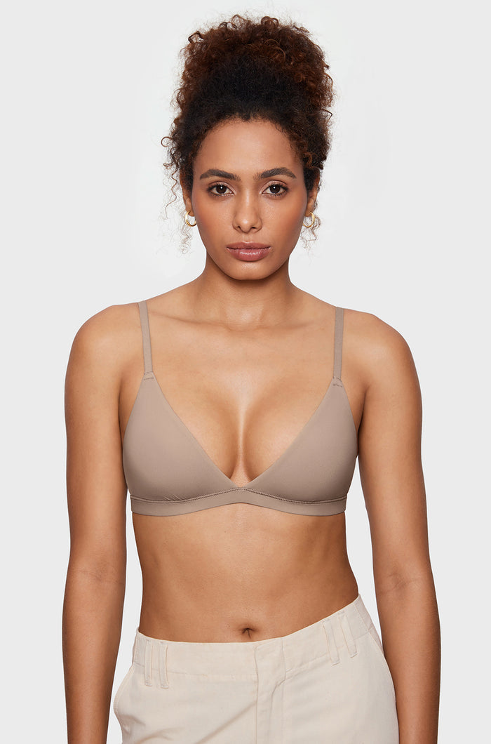 Women's Soft Triangle Bralette Rose Gray