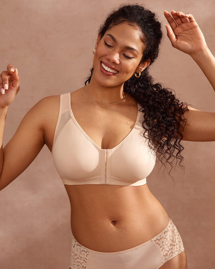 Women's Soft X-shaped Back Posture Bra Soft Tan