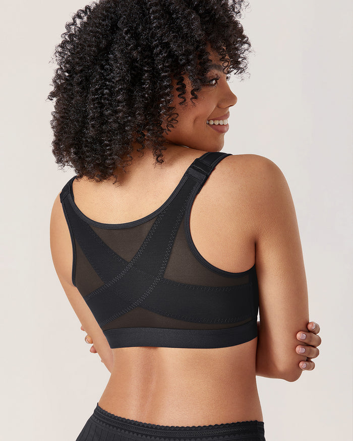 Women's Soft X-shaped Back Posture Bra Black