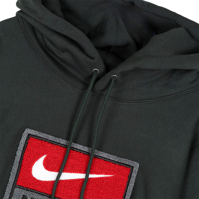 Solo Swoosh Fleece Pullover Hoodie 'Black Spruce White'