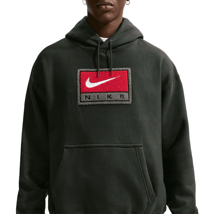 Solo Swoosh Fleece Pullover Hoodie 'Black Spruce White'