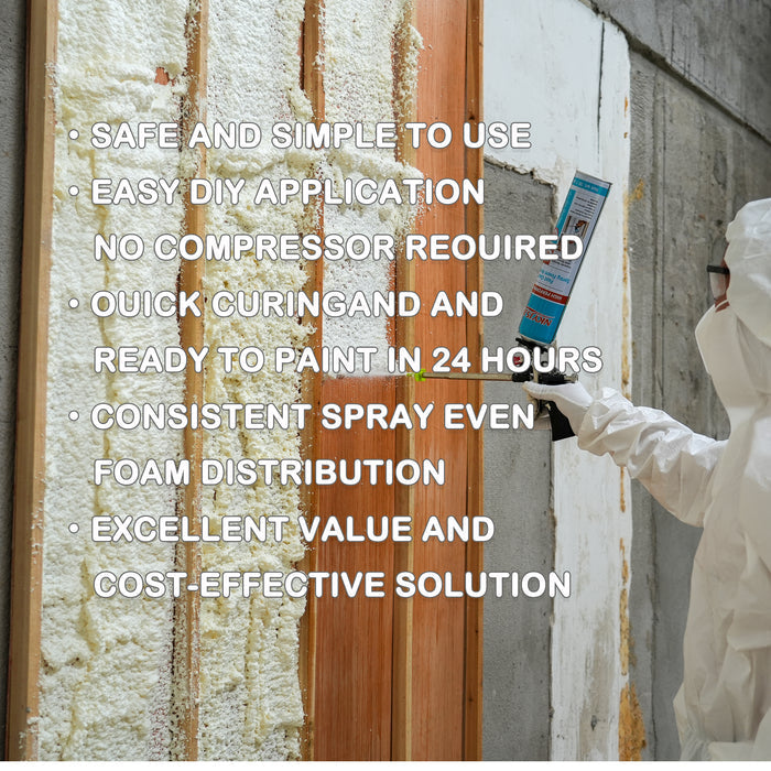 Spray Foam Insulation Kit 30.1 oz, Expanding Sealant, Closed Cell Spray Foam Heat Acoustic Insulation, High Density, Cleaner, Gun