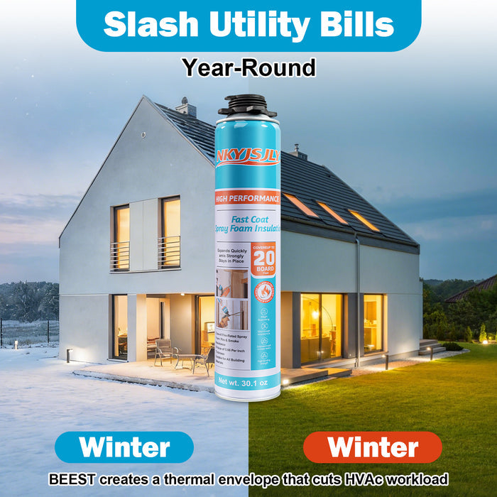 Spray Foam Insulation Kit 30.1 oz, Expanding Sealant, Closed Cell Spray Foam Heat Acoustic Insulation, High Density, Cleaner, Gun