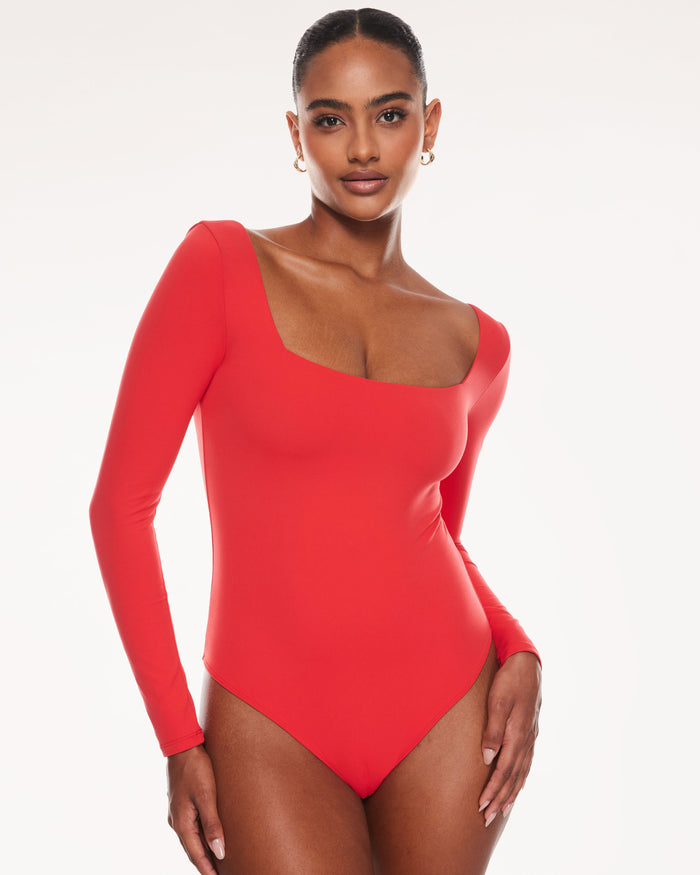 Square Neck Long Sleeve Bodysuit