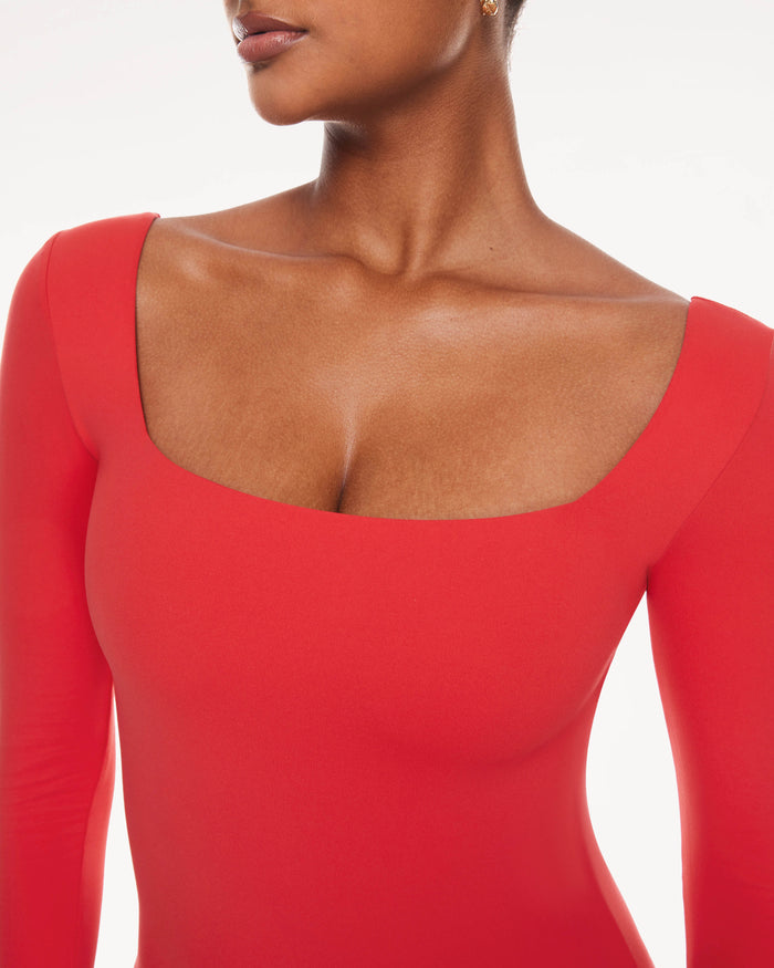 Square Neck Long Sleeve Bodysuit