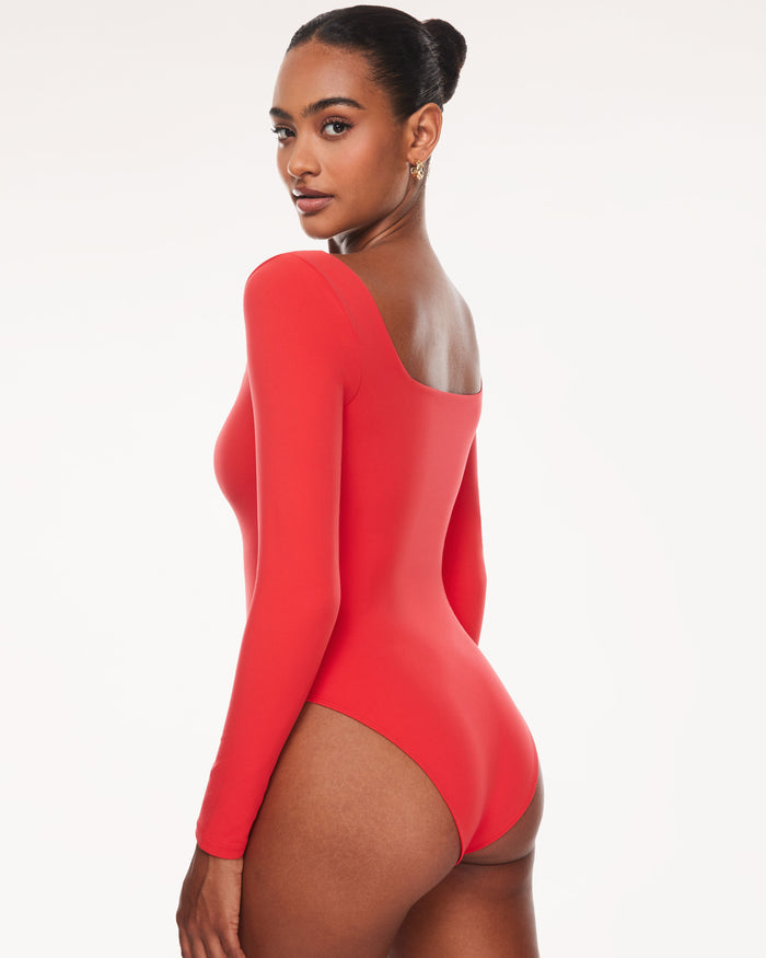 Square Neck Long Sleeve Bodysuit