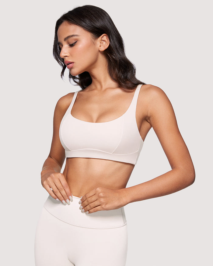 Square Scoop Neck Sports Bra