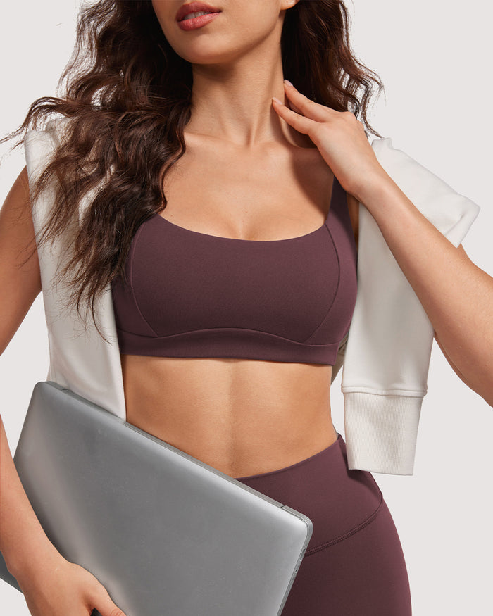 Square Scoop Neck Sports Bra