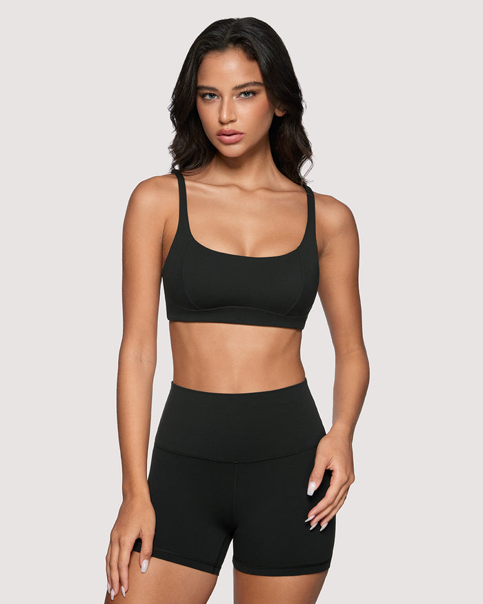 Square Scoop Neck Sports Bra