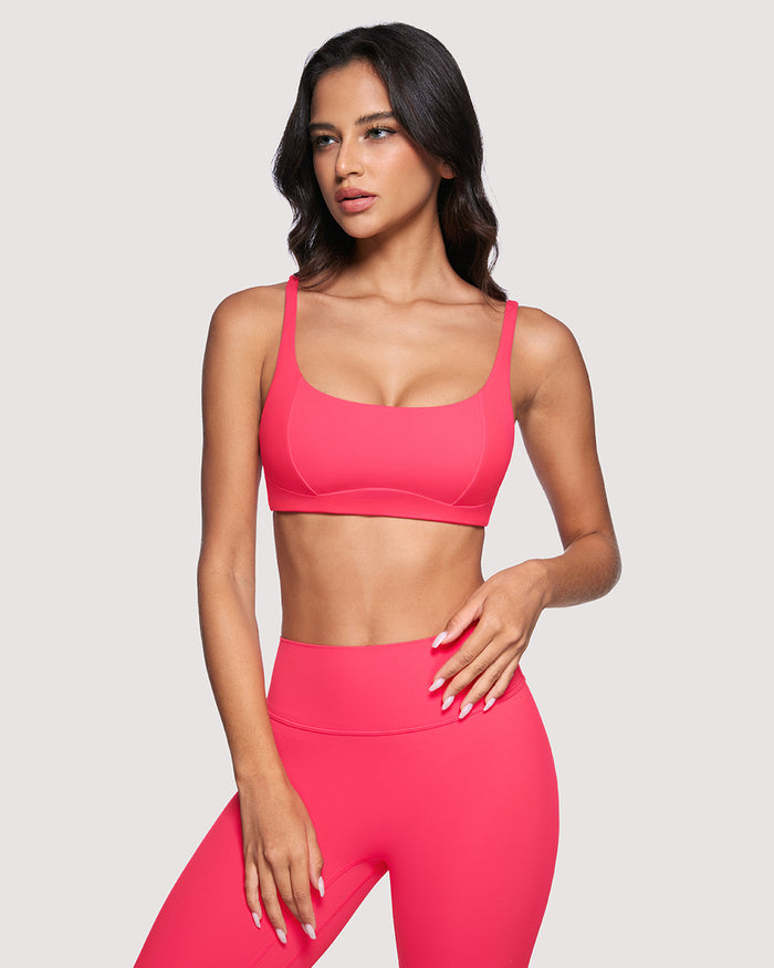 Square Scoop Neck Sports Bra