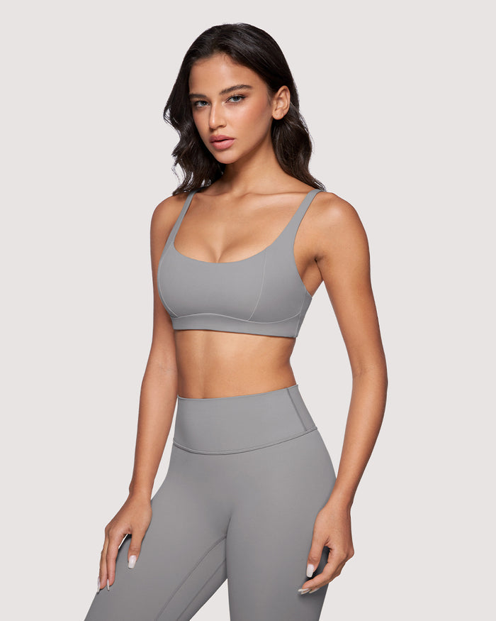 Square Scoop Neck Sports Bra