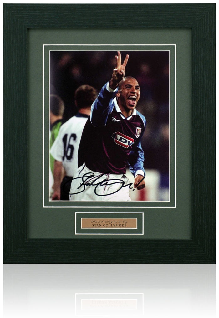 Stan Collymore Aston Villa Legend Signed Photograph 14x17in Framed + COA