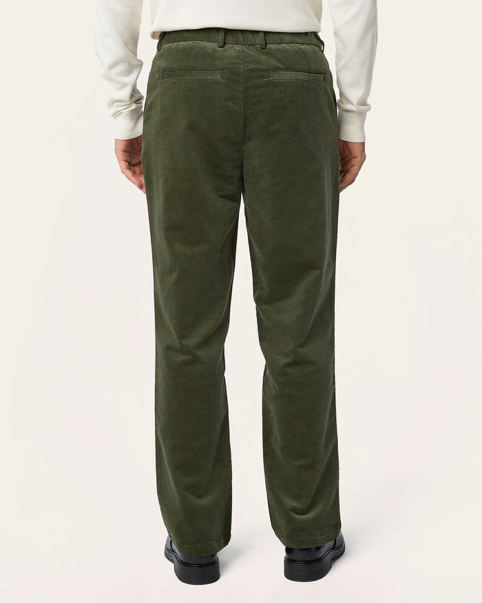 Straight Corduroy Pants Dark Olive