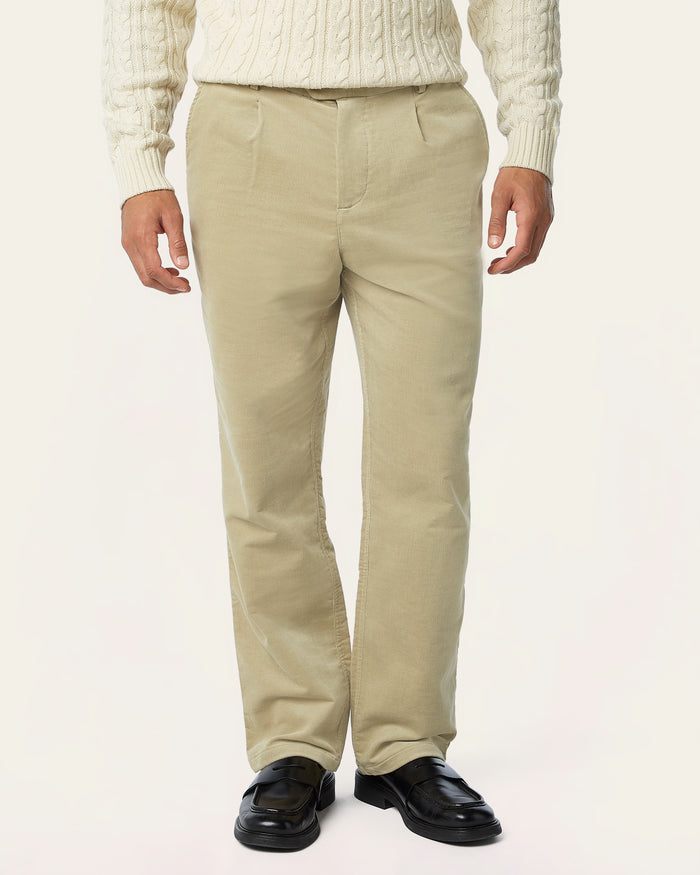 Straight Corduroy Pants Sand