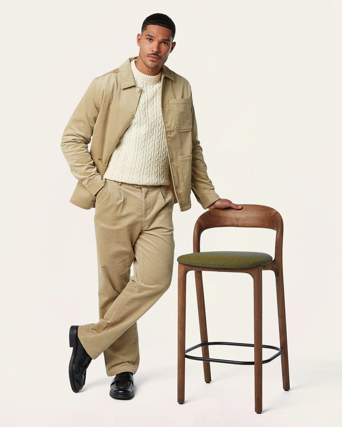 Straight Corduroy Pants Sand
