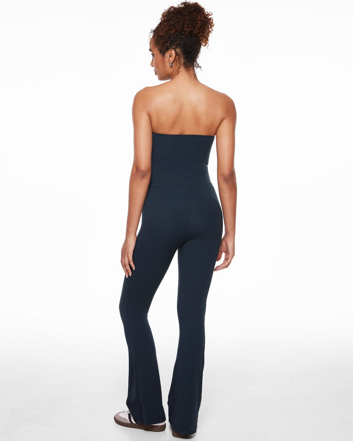 Strapless Flare Legging Jumpsuit