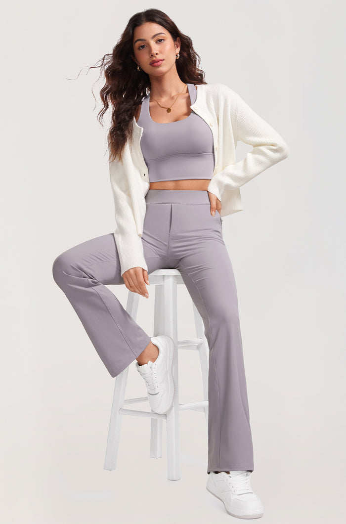 Stretch Flare Pants with Pockets 31"
