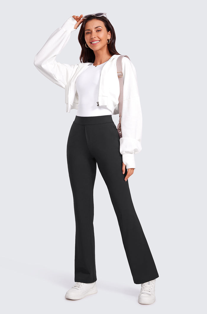 Stretch Flare Pants with Pockets 31"