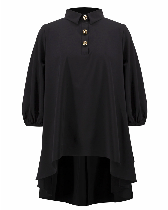 Stretch Poplin High-Low Flared Tunic - Joseph Ribkoff