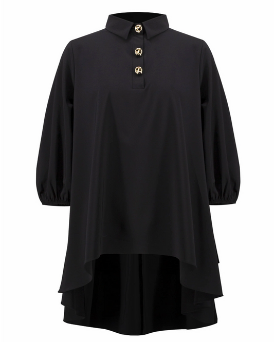 Stretch Poplin High-Low Flared Tunic - Joseph Ribkoff
