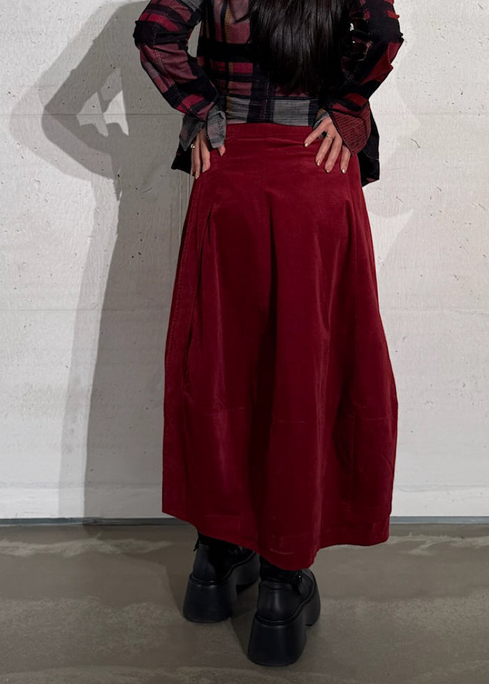 RUNDHOLZ BLACK LABEL BALLOON STRETCH-VELVET SKIRT