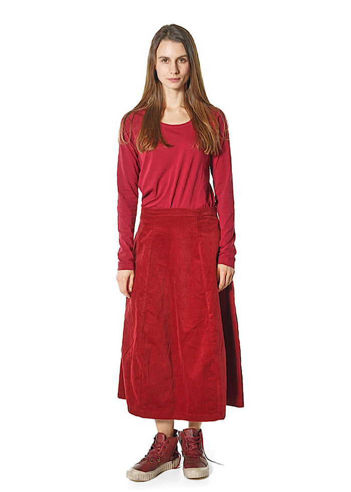 STRETCH-VELVET BALLOON SKIRT *BLACK* (Shown in LAVA)