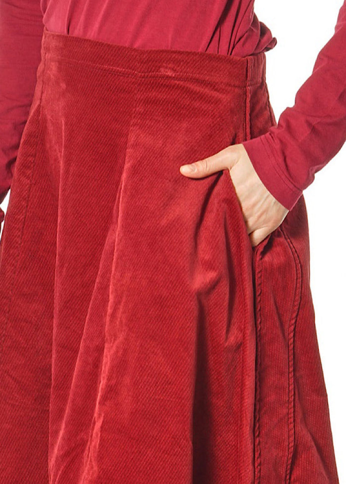 STRETCH-VELVET BALLOON SKIRT *BLACK* (Shown in LAVA)