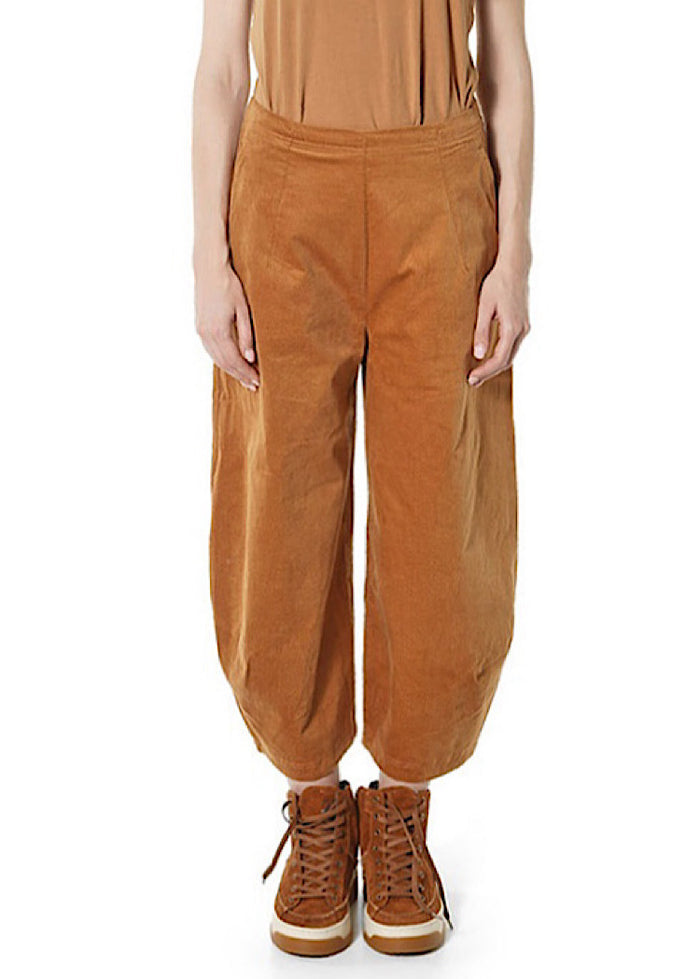 STRETCH-VELVET BALLOON TROUSER *CRYSTAL* (Shown in BRONZE)