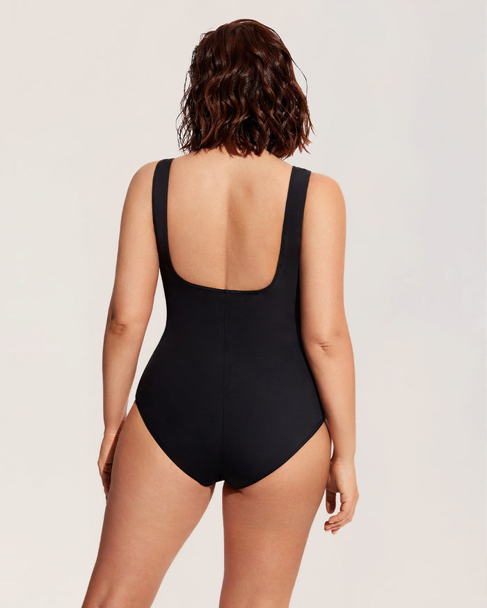 Striped One Piece Swimsuit