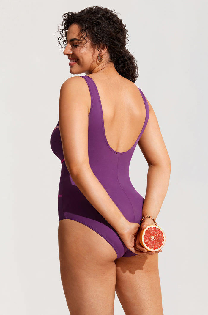 Striped One Piece Swimsuit