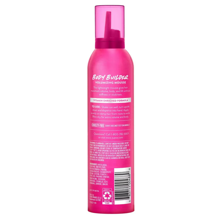 Suave Body Builder Maximum Hold Volumizing Mousse 9 oz - 12 Pack