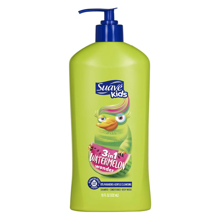 Suave Kids Watermelon Wonder 3-in-1 Shampoo Conditioner & Body Wash - 18 oz - 6 Pack