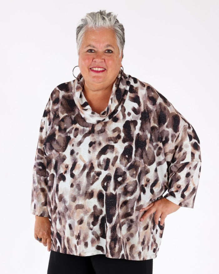 Sweater Knit Animal Print Tunic - Joseph Ribkoff