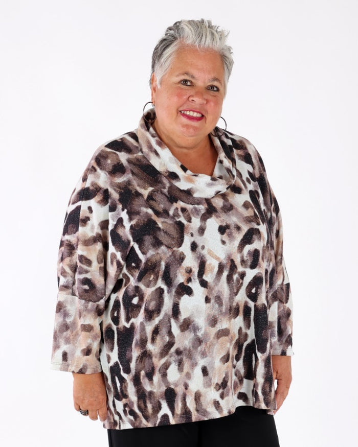 Sweater Knit Animal Print Tunic - Joseph Ribkoff
